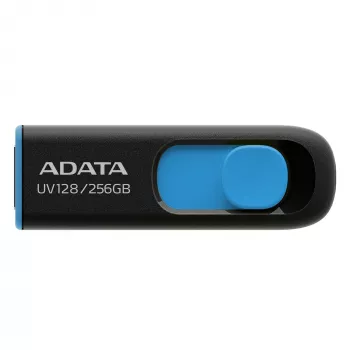 ADATA UV128 USB zibatmiņa 256 GB USB Type-A 3.2 Gen 1 Melna, Zila