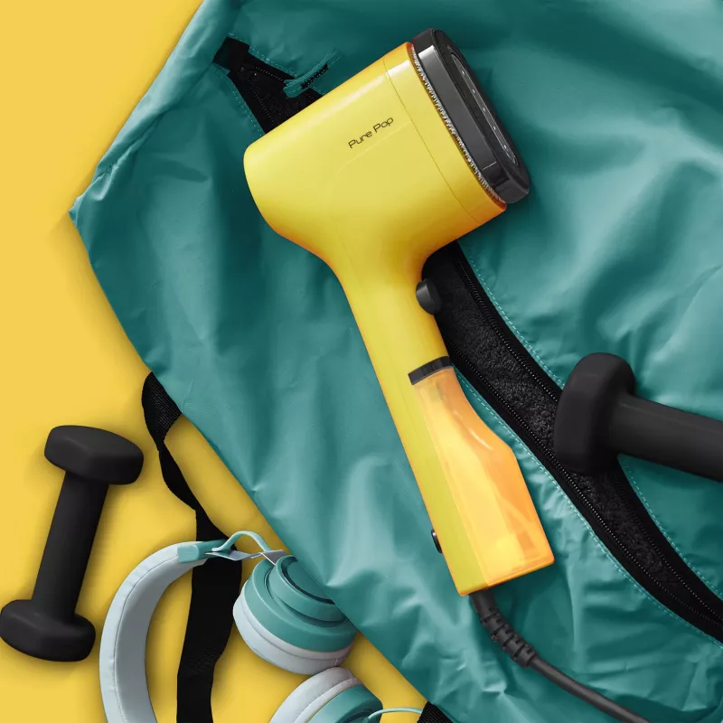 Rokas tvaika gludeklis Tefal DT2026 — 0.07 L ūdens tvertne, 1300 W, dzeltens