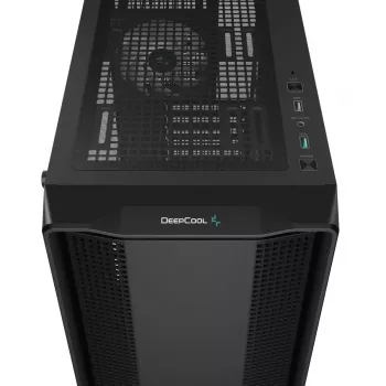 PC korpuss DeepCool CC560 ARGB V2 Midi Tower Melns — ATX/Micro-ATX/Mini-ITX, rūdīts stikls, aRGB, atbalsta līdz 370 mm GPU
