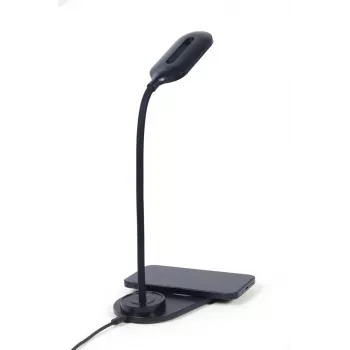 GEMBIRD galda lampa ar bezvadu lādētāju, melna