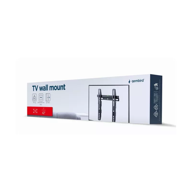 TV stiprinājums Gembird WM-42F-02 Melns 40 kg 23-42 collas