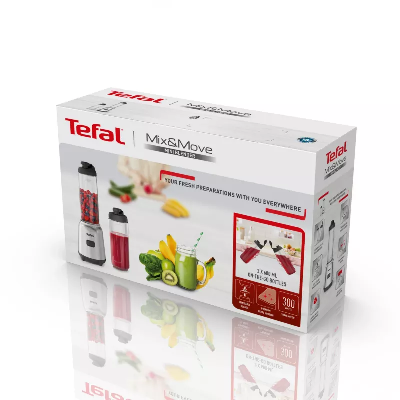 Tefal Mix&Move BL15FD 0.6 L Galda blenderis 300 W Nerūsējošais tērauds