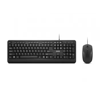 Lenovo 160 tastatūra un pele komplektā, vadu, USB, melna, birojam/mājām