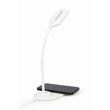 GEMBIRD galda lampa ar bezvadu lādētāju, balta