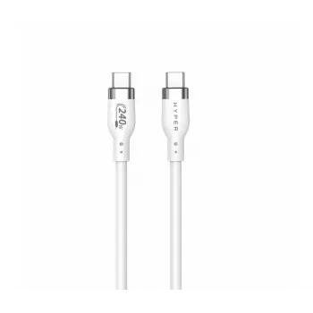 TARGUS Hyper 2m Silikona 240W USB-C Lādēšanas Kabelis - Balts