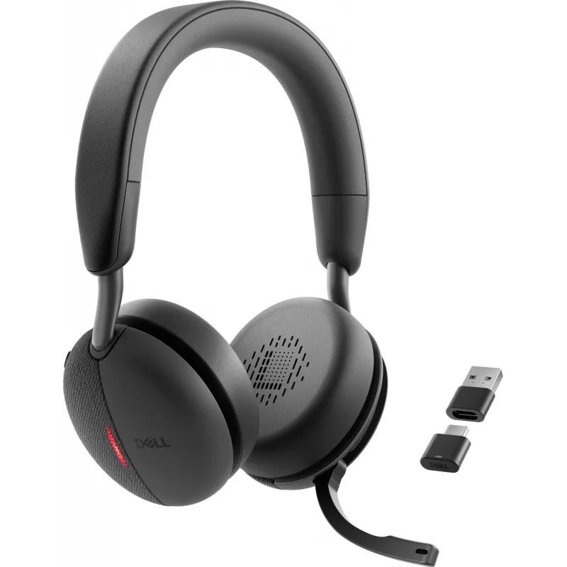 DELL Pro Plus Wireless ANC Headset WL5024 - Bezvadu austiņas ar aktīvo trokšņu slāpēšanu, 20-20000 Hz, 219 g, Melna
