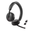 DELL Pro Wireless Headset WL3024, Bezvadu un vadu, Zvaniem/Mūzikai, 20 - 20000 Hz, 182 g, Austiņas, Melna