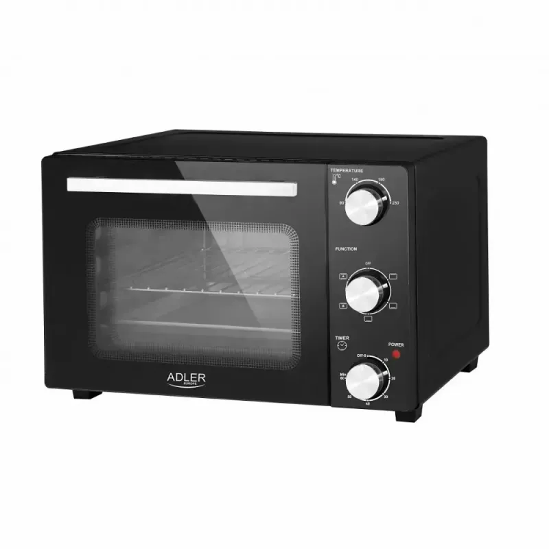 Elektriskais galda krāsns Adler AD 6024 — kompakts 22 L, 1300 W, melns