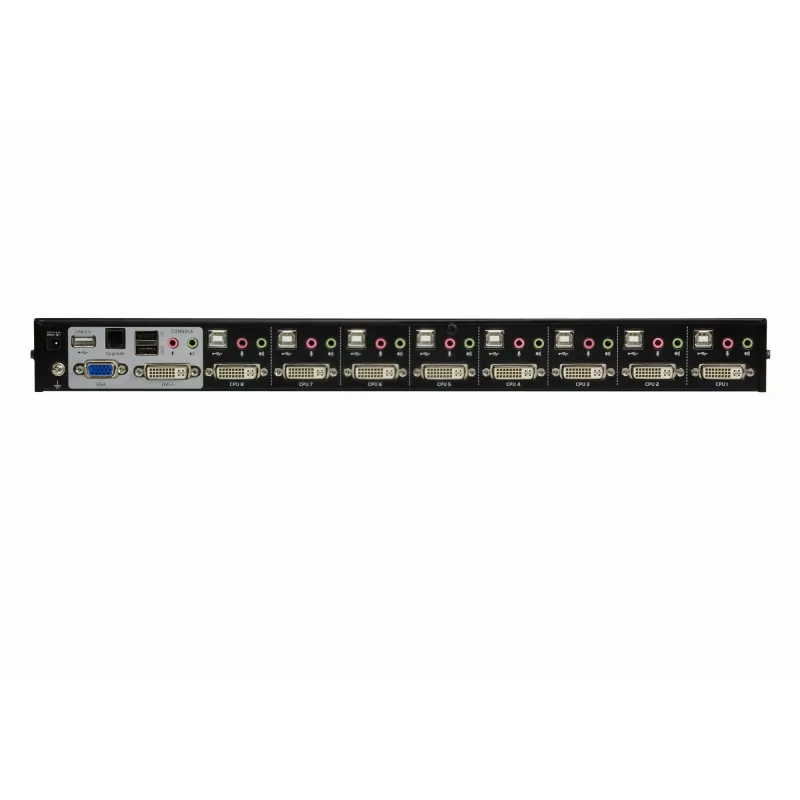 ATEN CS1768 8-Portu USB DVI KVM Slēdzis ar Audio, 2048 x 1536 pikseļi, QXGA, 4.53 W, Melns