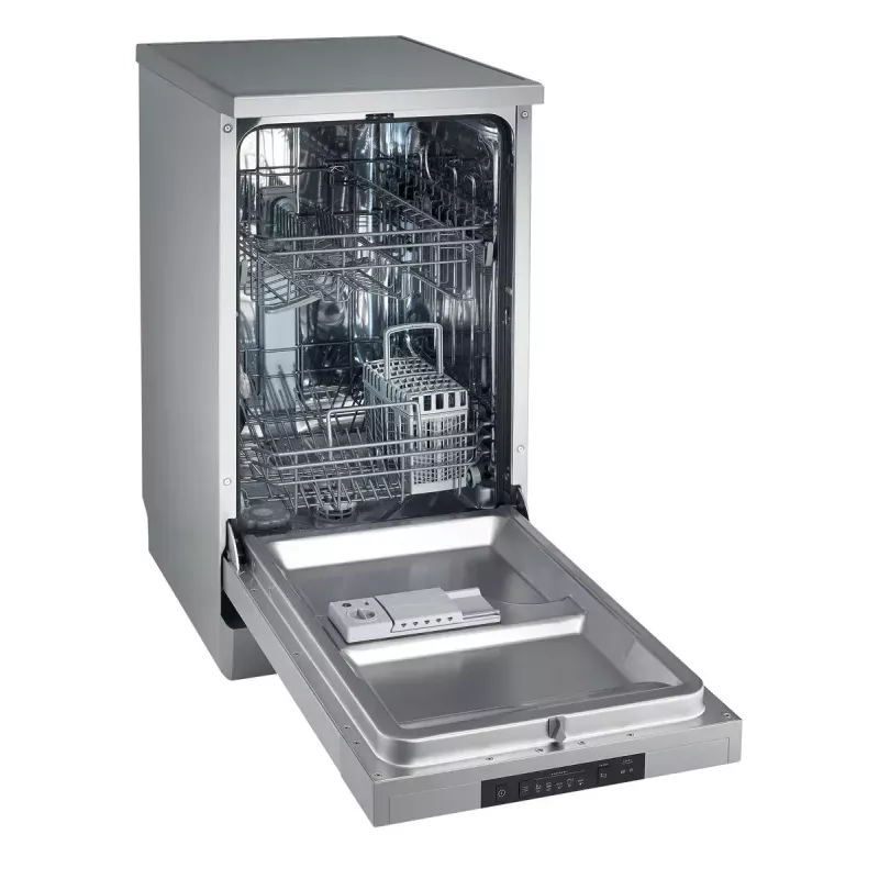 Brīvi stāvoša trauku mazgājamā mašīna Gorenje GS520E15S, šaurā 45 cm, 9 komplekti, 47 dB, pelēka