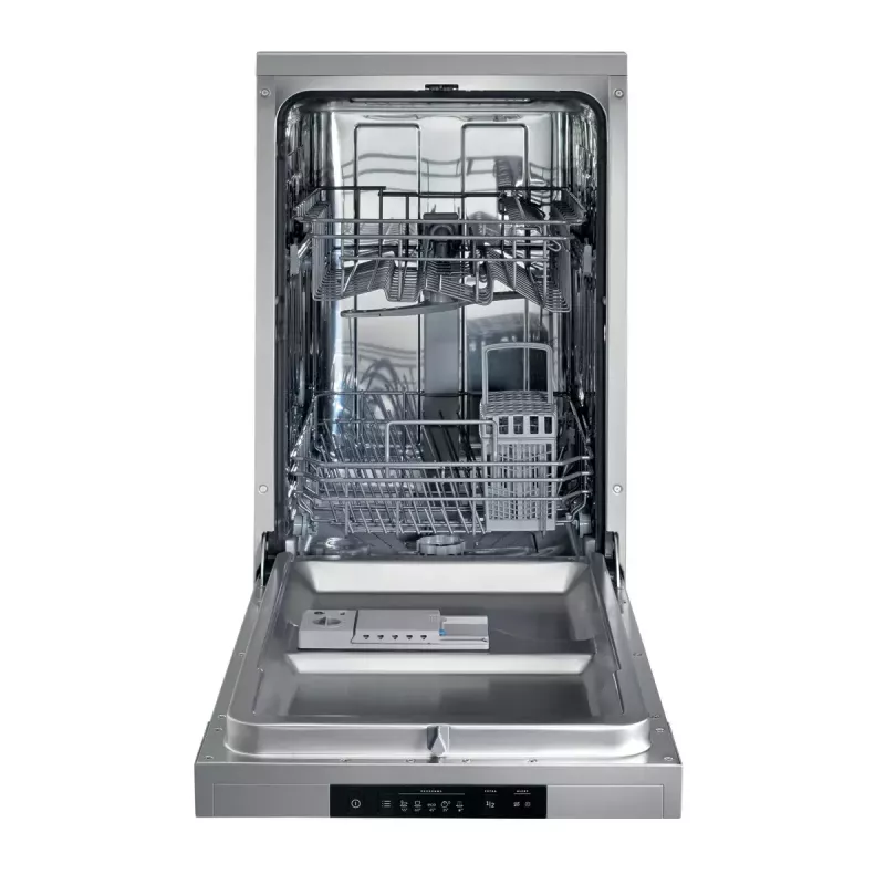 Brīvi stāvoša trauku mazgājamā mašīna Gorenje GS520E15S, šaurā 45 cm, 9 komplekti, 47 dB, pelēka