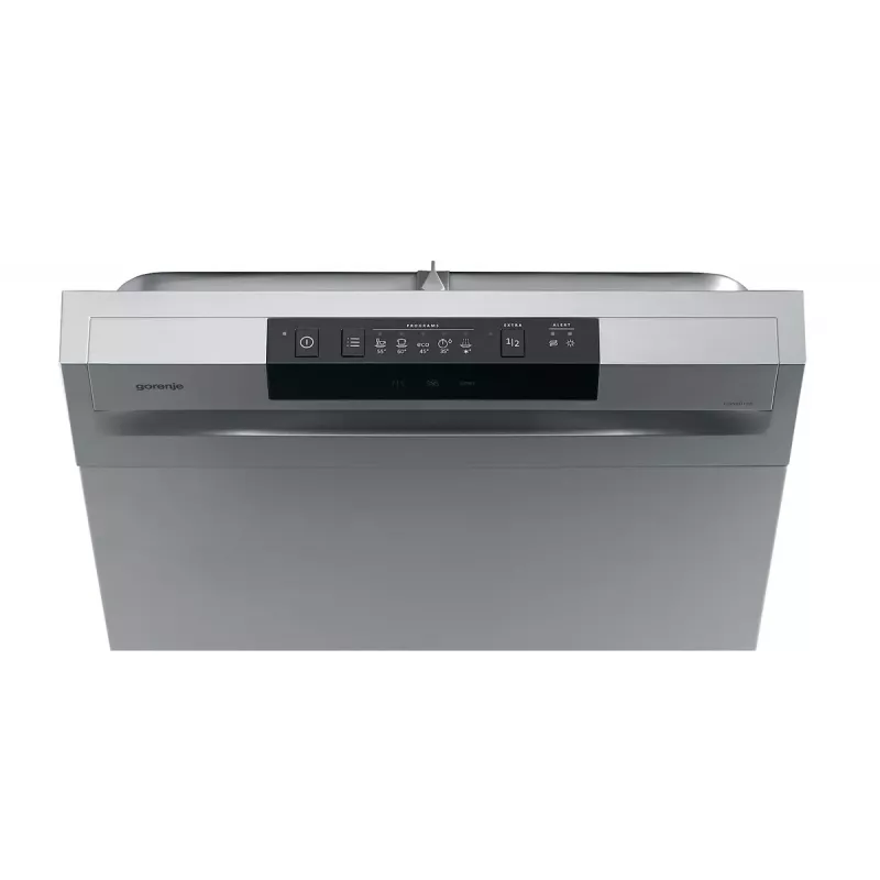 Brīvi stāvoša trauku mazgājamā mašīna Gorenje GS520E15S, šaurā 45 cm, 9 komplekti, 47 dB, pelēka