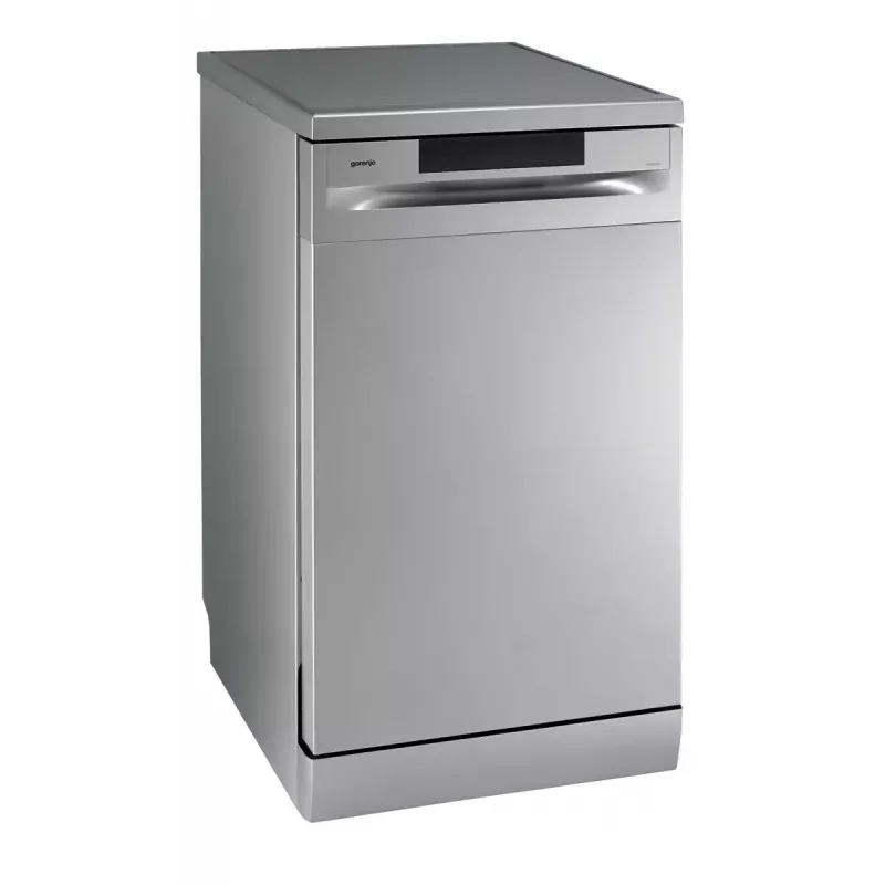 Brīvi stāvoša trauku mazgājamā mašīna Gorenje GS520E15S, šaurā 45 cm, 9 komplekti, 47 dB, pelēka
