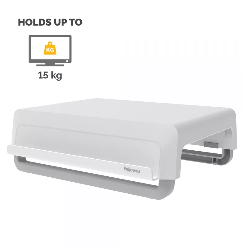 Fellowes Breyta 100016561 monitora statīvs, 3 augstuma iestatījumi, pārnēsājams ar rokturi, balts