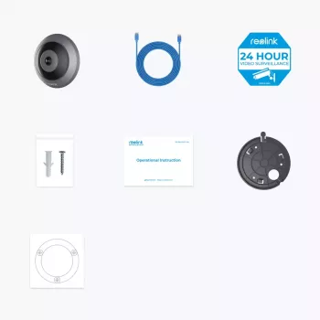 IP drošības kamera Reolink Fisheye P520 6MP kupola, 2560×2560, 180° zivs acs, PoE/DC, microSD līdz 256 GB