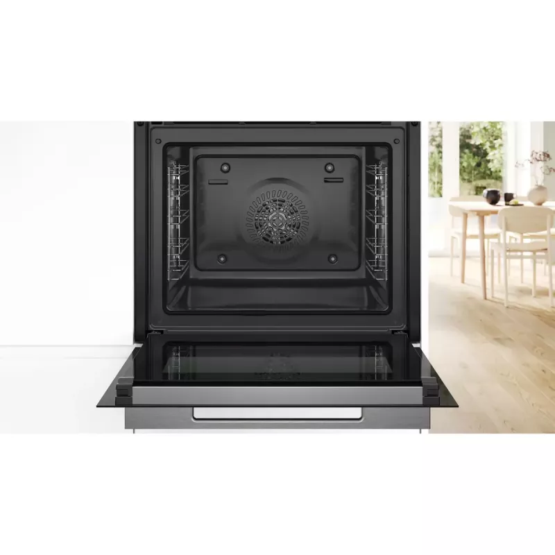 Iebūvējamā elektriskā cepeškrāsns Bosch Serie 8 HBG7721B1 — 71 L, pirolītiskā tīrīšana, skārienvadība, Wi‑Fi, halogēnspuldze, melna