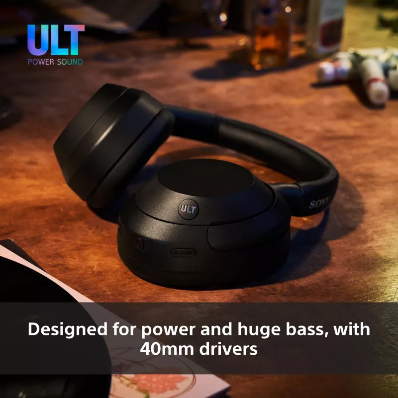 Sony ULT WEAR - Bezvadu Bluetooth austiņas ar ULT POWER SOUND, dziļu basu, trokšņu slāpēšanu, skaidru zvanu kvalitāti, līdz 30h akumulatora darbības laiku, iOS un Android