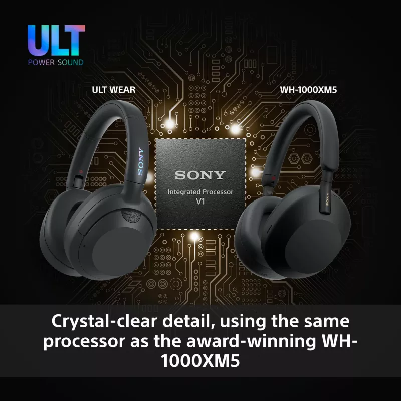 Sony ULT WEAR - Bezvadu Bluetooth austiņas ar ULT POWER SOUND, dziļu basu, trokšņu slāpēšanu, skaidru zvanu kvalitāti, līdz 30h akumulatora darbības laiku, iOS un Android