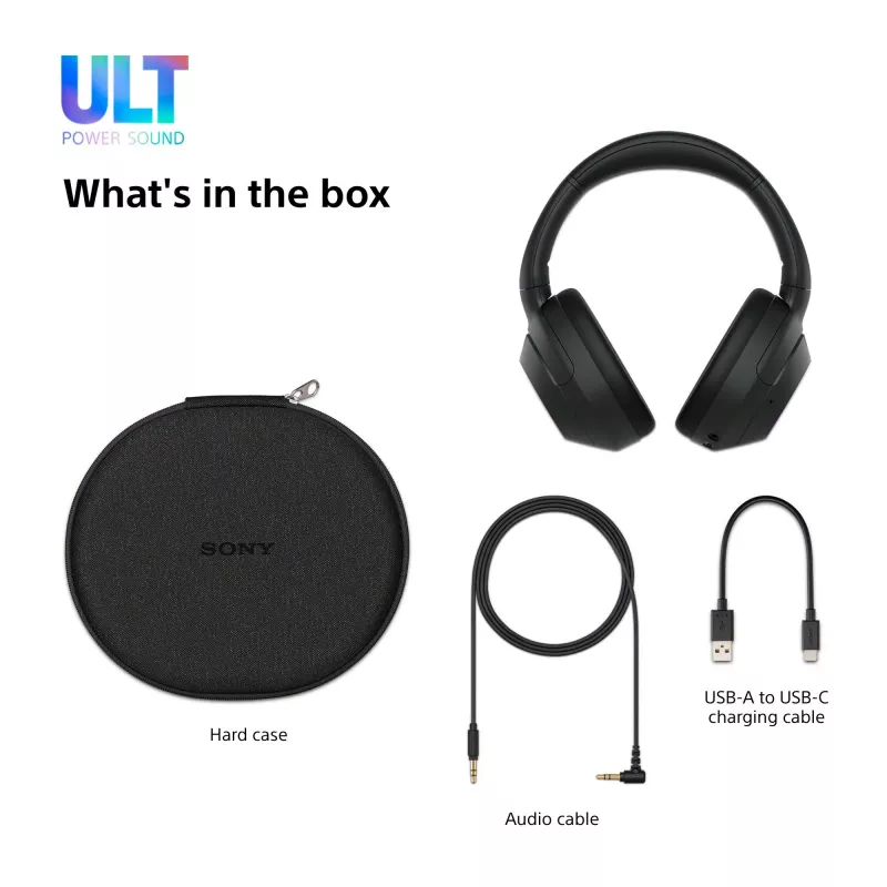 Sony ULT WEAR - Bezvadu Bluetooth austiņas ar ULT POWER SOUND, dziļu basu, trokšņu slāpēšanu, skaidru zvanu kvalitāti, līdz 30h akumulatora darbības laiku, iOS un Android
