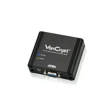 ATEN VGA uz HDMI audio/video pārveidotājs, melns, metāls, 1920 x 1080 pikseļi, 1080p, 16:9