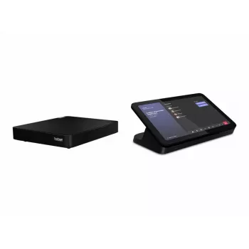Konferences kontrolieris Lenovo ThinkSmart 12QL0004MT Zoom, kompakta melna iekārta sanāksmju vadībai