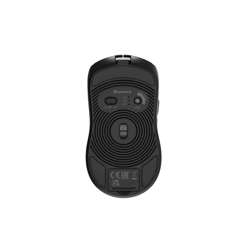 Pele GENESIS Zircon 500 Gaming, Bezvadu RF + Bluetooth + USB-C, Optiskā, 10000 DPI