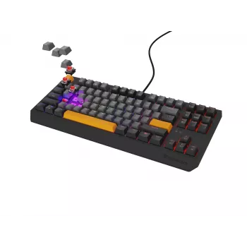 Bezvadu spēļu tastatūra GENESIS Thor 230 TKL, melna/pelēka/oranža