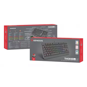 GENESIS Thor 230 TKL Lite tastatūra Gaming USB QWERTY Melna