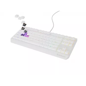 GENESIS Thor 230 TKL bezvadu tastatūra Gaming USB + RF Bezvadu + Bluetooth QWERTY Balta