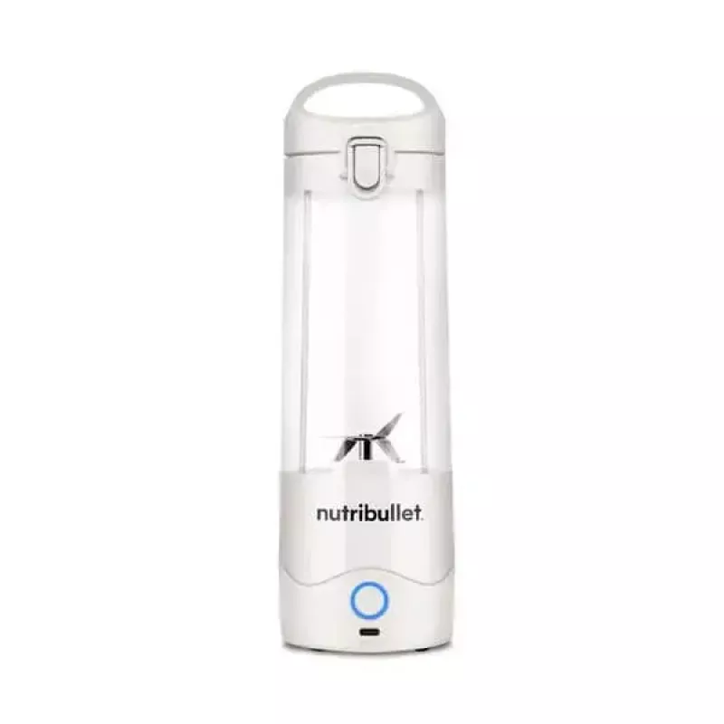 Sporta blenderis NUTRIBULLET Portable 0,475 L Balts ar Tritan trauku un nerūsējošā tērauda asmeņiem, akumulatora darbināms