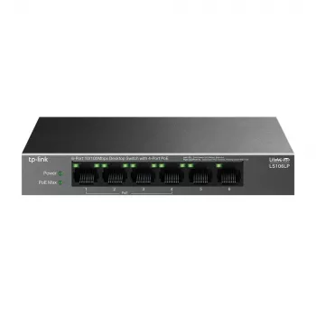 TP-Link LiteWave LS106LP tīkla slēdzis Nenodrošināts Fast Ethernet (10/100) Power over Ethernet (PoE) Melns