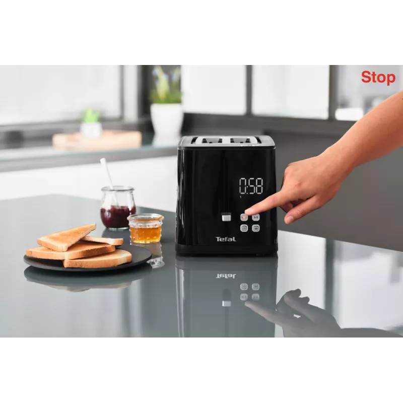 Tosteris Tefal TT6408 — 2 šķēles, 850 W, Melns