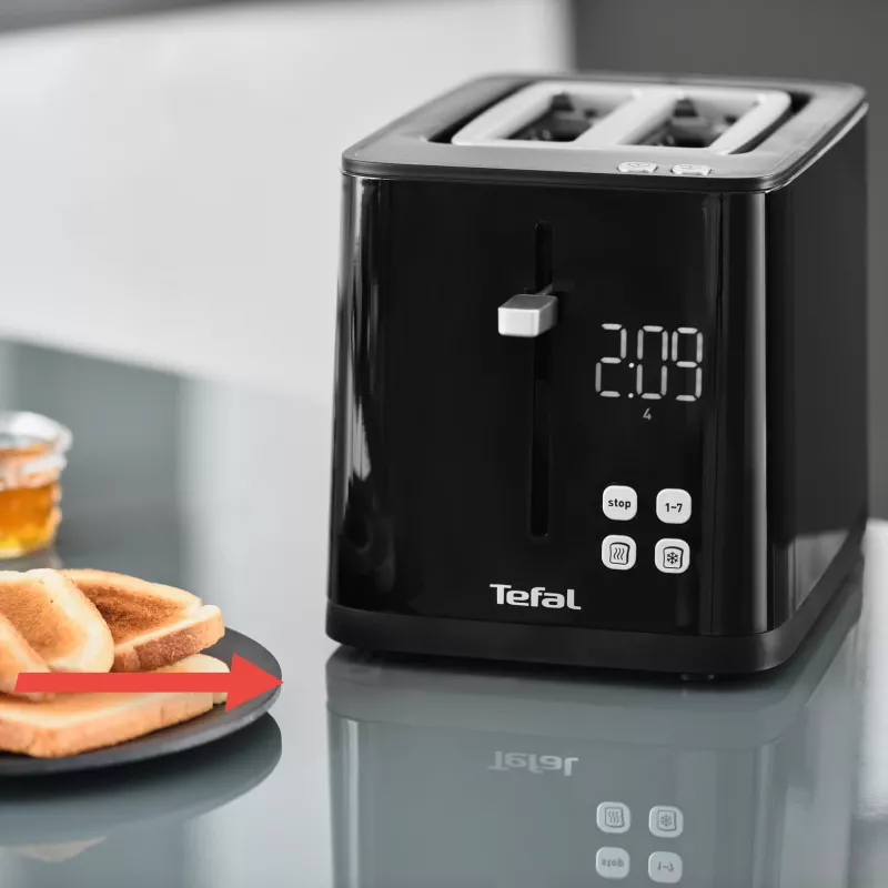 Tosteris Tefal TT6408 — 2 šķēles, 850 W, Melns