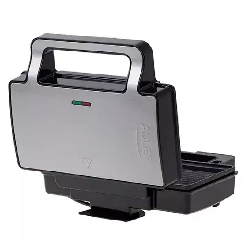 Adler AD 3073 sendviču tosteris 2 vienā, 1000 W, nerūsējošā tērauda/melnā krāsā