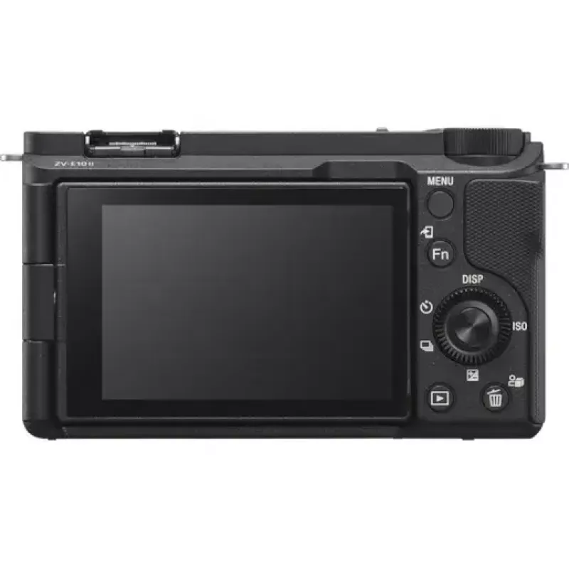 Sony ZV-E10 II (ZVE10M2KB) bezspoguļa vlogera kamera ar 16-50mm f/3.5-5.6 objektīvu, 26 MP APS-C Exmor R CMOS, 4K 3840x2160, 3 collu atliecams skārienekrāns, Wi-Fi, melnā krāsā