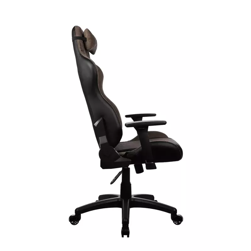 Spēļu krēsls Arozzi Avanti SoftFabric Brown — auduma polsterējums, ergonomisks dizains, regulējams augstums un atzveltnes slīpums