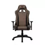 Spēļu krēsls Arozzi Avanti SoftFabric Brown — auduma polsterējums, ergonomisks dizains, regulējams augstums un atzveltnes slīpums