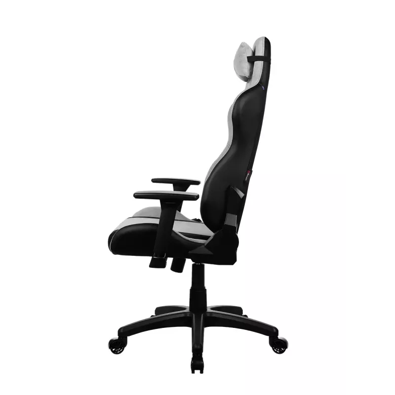 Spēļu krēsls Arozzi Avanti SoftFabric Light Grey – elpojošs audums, regulējami roku balsti