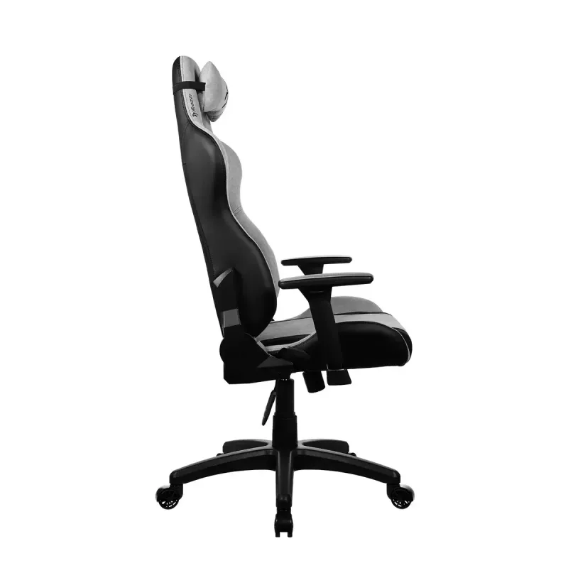 Spēļu krēsls Arozzi Avanti SoftFabric Light Grey – elpojošs audums, regulējami roku balsti