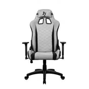 Spēļu krēsls Arozzi Avanti SoftFabric Light Grey – elpojošs audums, regulējami roku balsti