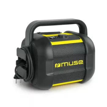 Darba vietas radio Muse M-968 BTY – Analogais FM, 40 W RMS, Bluetooth 10 m, Putekļu/Sitienu izturīgs, Melns/Dzeltens