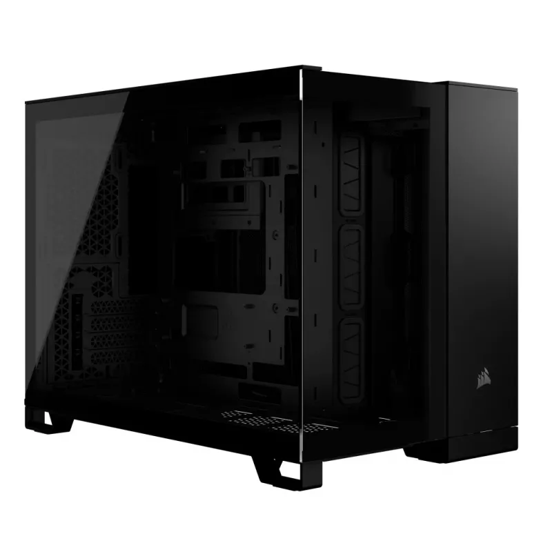 PC korpuss CORSAIR 2500D AIRFLOW Midi Tower Melns — ATX/Micro ATX, priekšējais 280 mm radiators, USB-A x2, USB-C x1
