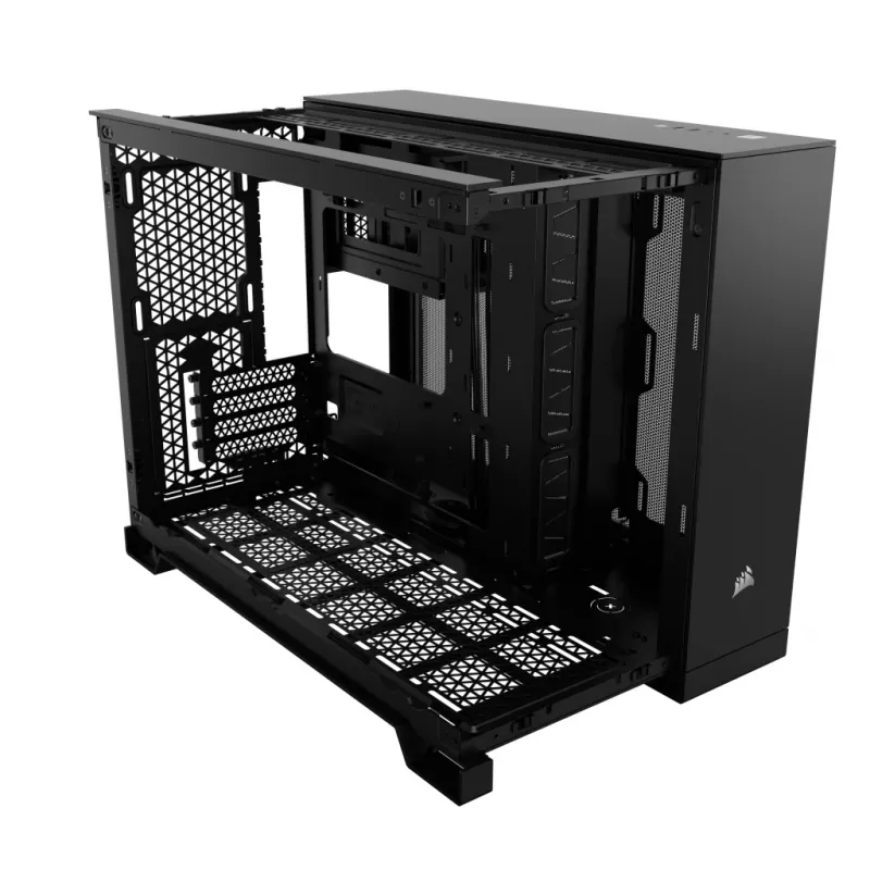 PC korpuss CORSAIR 2500D AIRFLOW Midi Tower Melns — ATX/Micro ATX, priekšējais 280 mm radiators, USB-A x2, USB-C x1