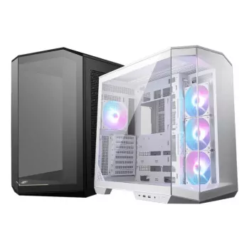 PC korpuss MSI MAG PANO 100R PZ Midi Tower Balts — ATX, 380 mm GPU, 166 mm CPU dzesētājs, 8 paplašināšanas sloti, 3×2.5 collu + 2×3.5 collu, USB-A×2, USB-C×1