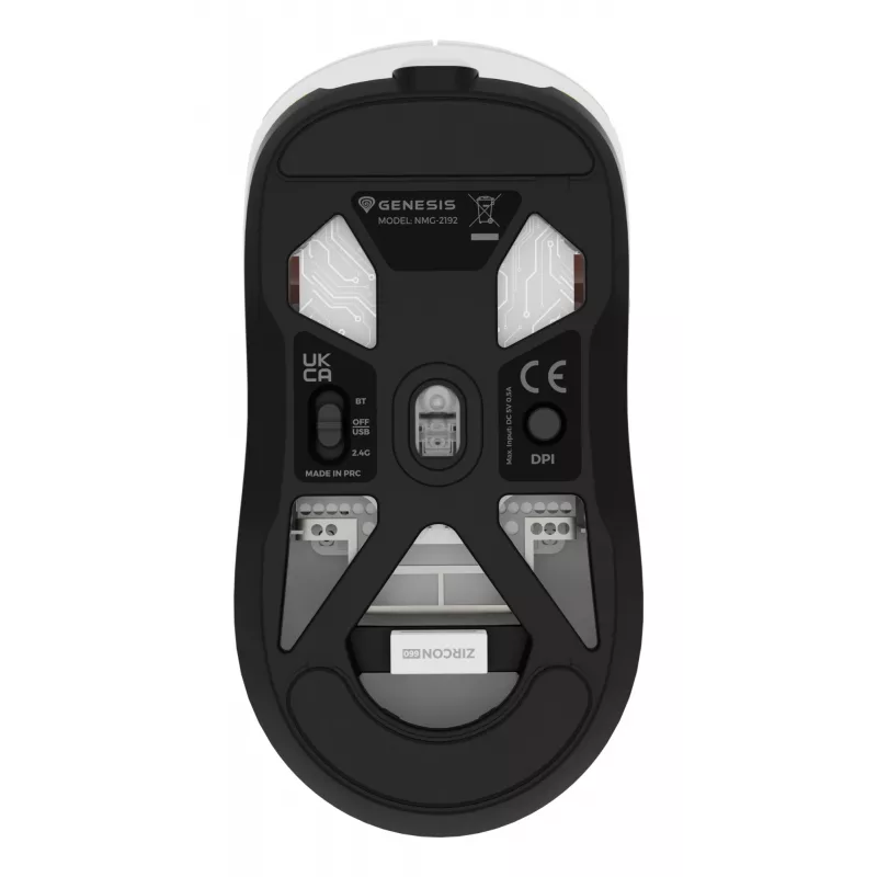 GENESIS Zircon 660 spēļu pele, labā roka, RF bezvadu + Bluetooth + USB Type-A, optiskā, 12000 DPI