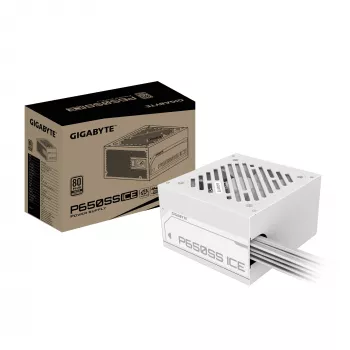GIGABYTE P650SS ICE barošanas bloks - PCIe 5.0, 80 PLUS Silver, 120mm ventilators, ATX 3.0 saderīgs, EU spraudnis