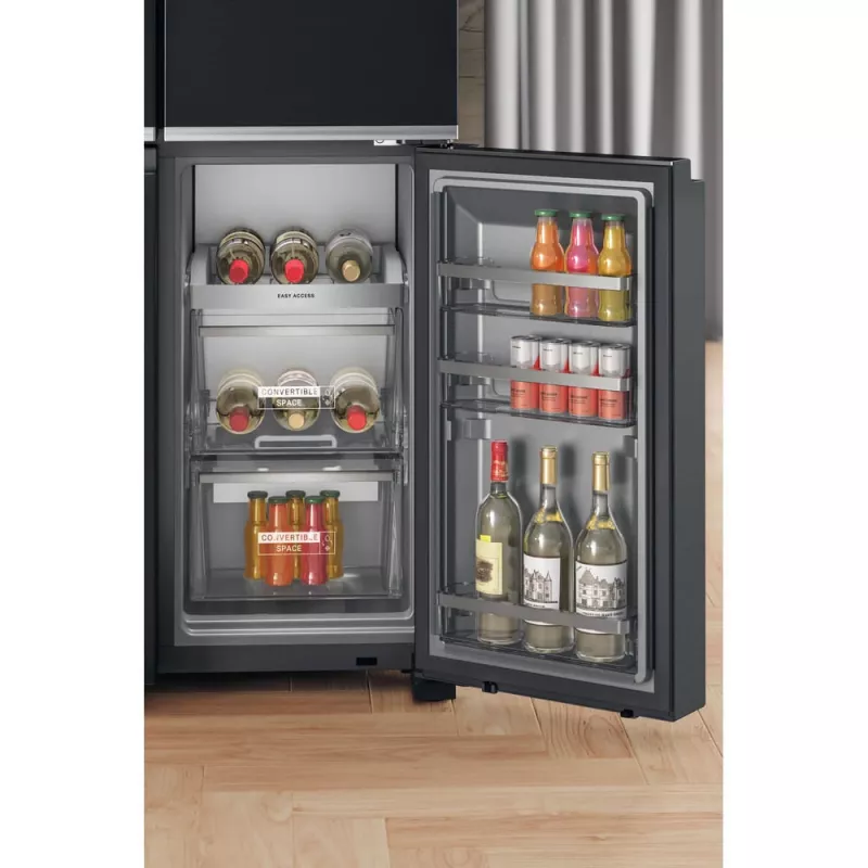 Whirlpool WQ9I FO2BX EF sānu-pie-sānu ledusskapis Brīvstāvošs 592 L Melns