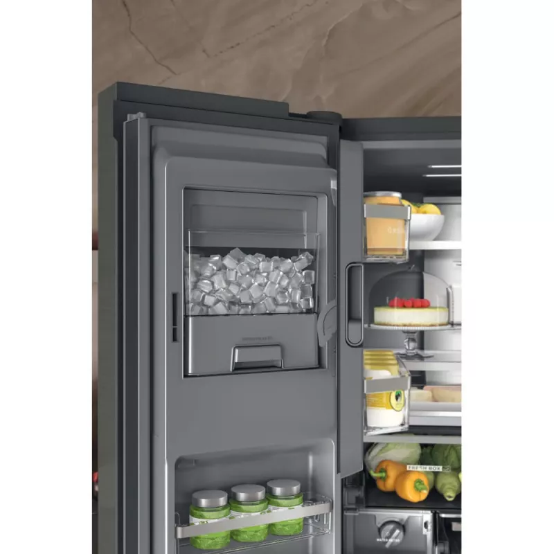Whirlpool WQ9I FO2BX EF sānu-pie-sānu ledusskapis Brīvstāvošs 592 L Melns