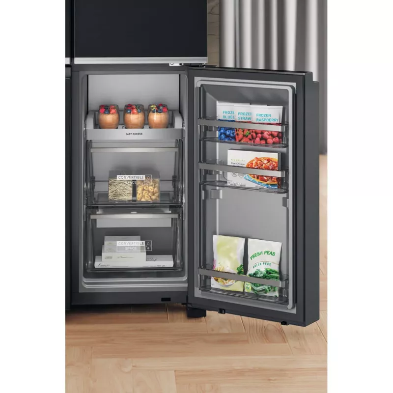 Whirlpool WQ9I FO2BX EF sānu-pie-sānu ledusskapis Brīvstāvošs 592 L Melns