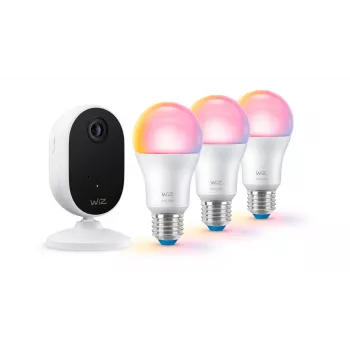 WiZ Home monitoring starter komplekts, viedais apgaismojuma komplekts, Wi-Fi/Bluetooth, Balts, Wi-Fi 4 (802.11n), 802.11b, 802.11g, WPA2, WPA3, LED